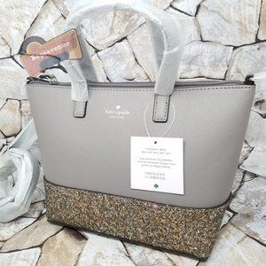 #bagsavenue ina greta satchel pvc saffiano cityscape glitter gray Kate Spade